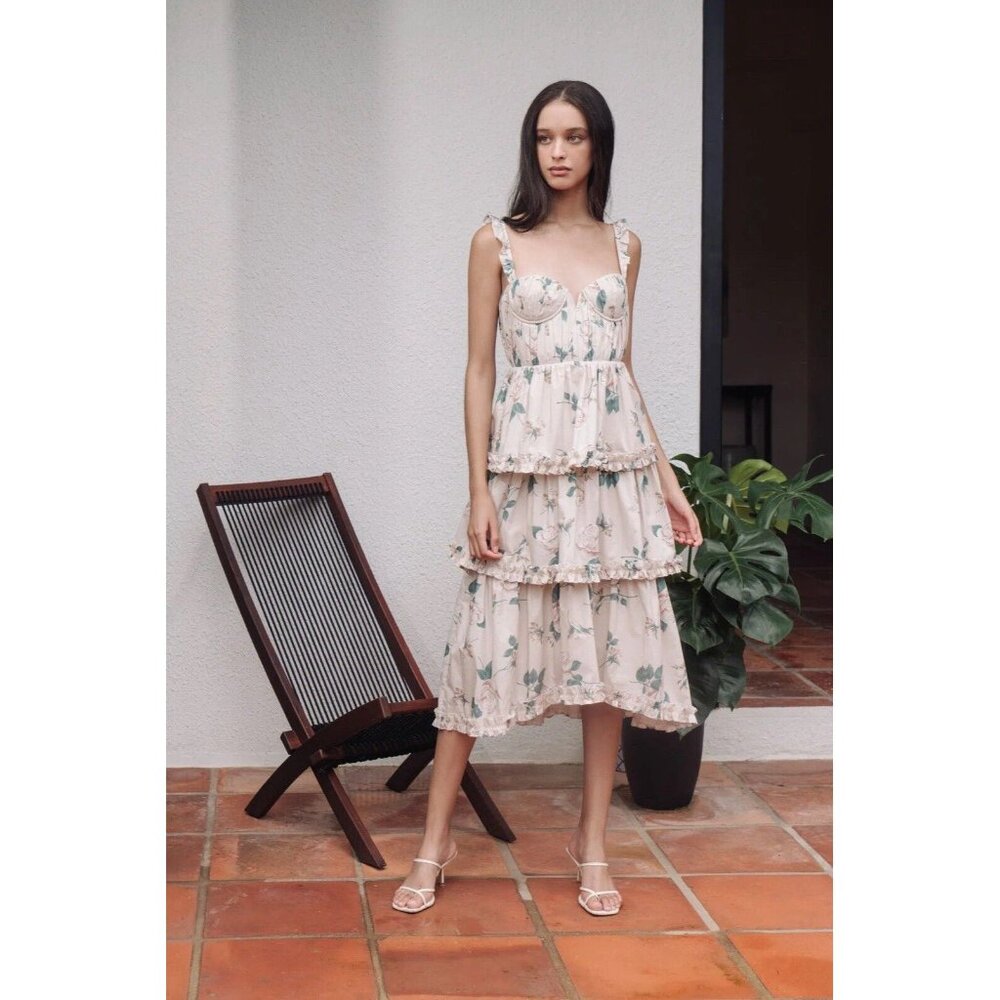 SAU LEE Peyton Dress Powder Pink Floral